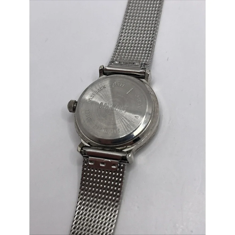 Vintage Consort Women's Watch‎ Silver 23mm Dial Mesh Metal Band- New Battery